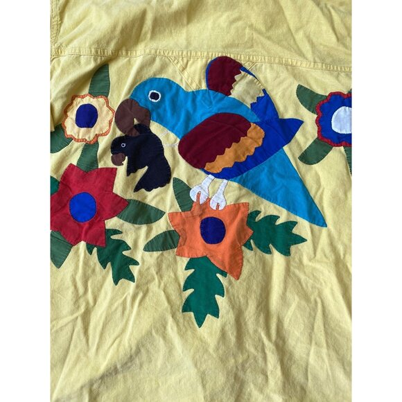 ChaCal VTG Y2K Button Down Campshirt Adult XL Yellow Parrot Grandpacore 90s - Picture 3 of 12